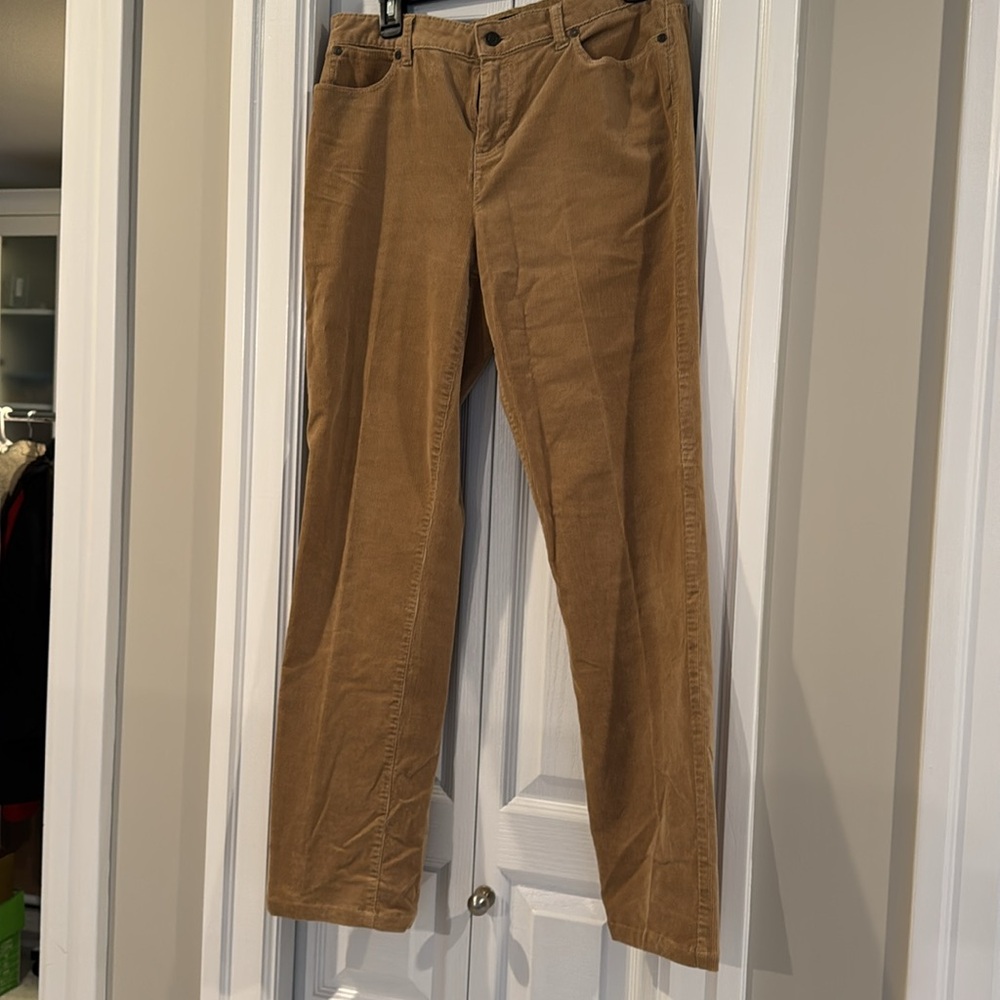 Talbots caramel /tan fine cord straight leg pants